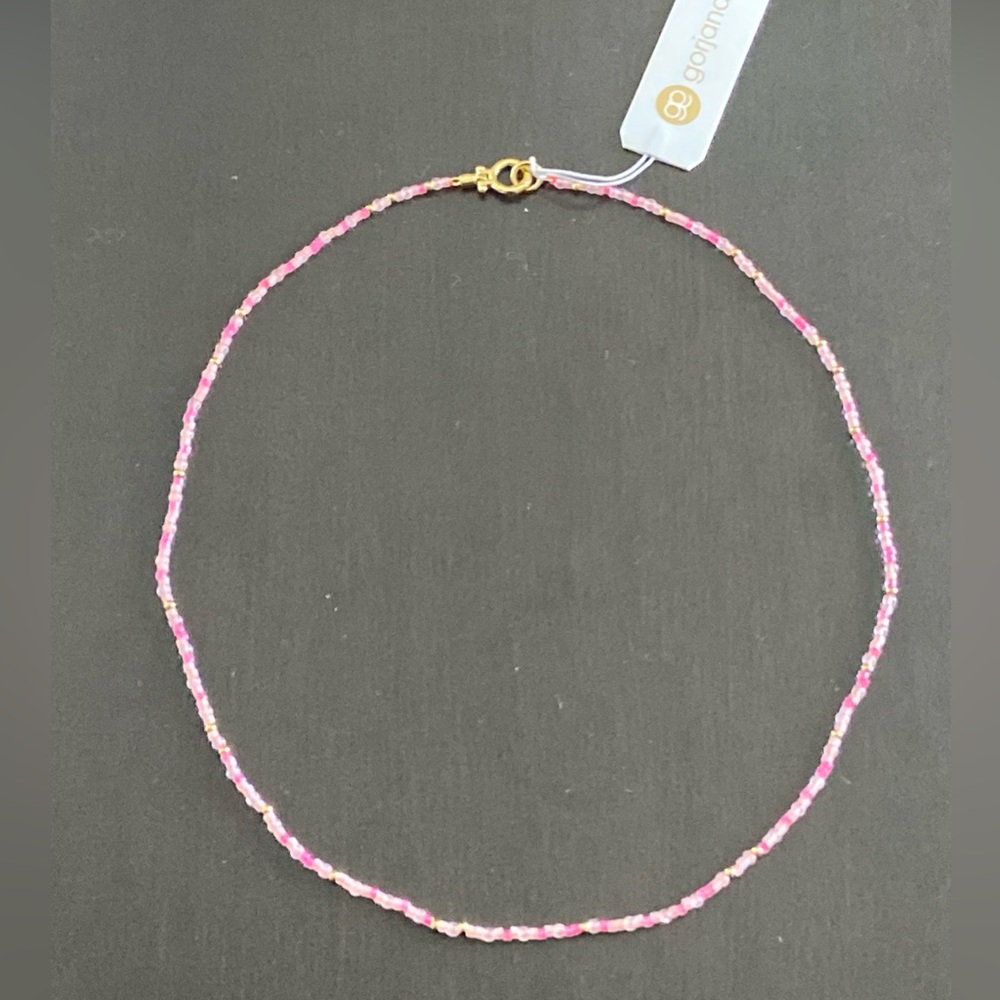 Gorjana 18K Gold Plated Poppy Gem Rose Quartz Necklace 233-106-31-G